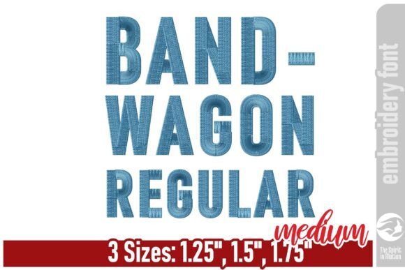 Bandwagon Regular: A Bold Embroidery Font for Etsy