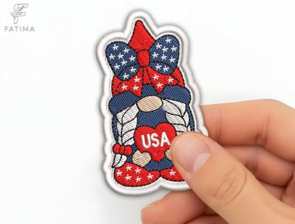 Celebrate with Gnome Girl Patch Embroidery Design