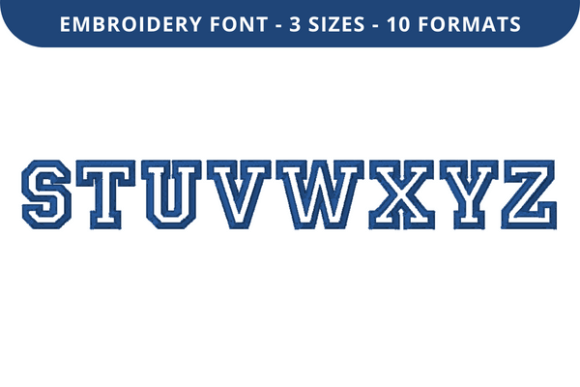 College Outline Font S to Z: A Versatile Embroidery Asset